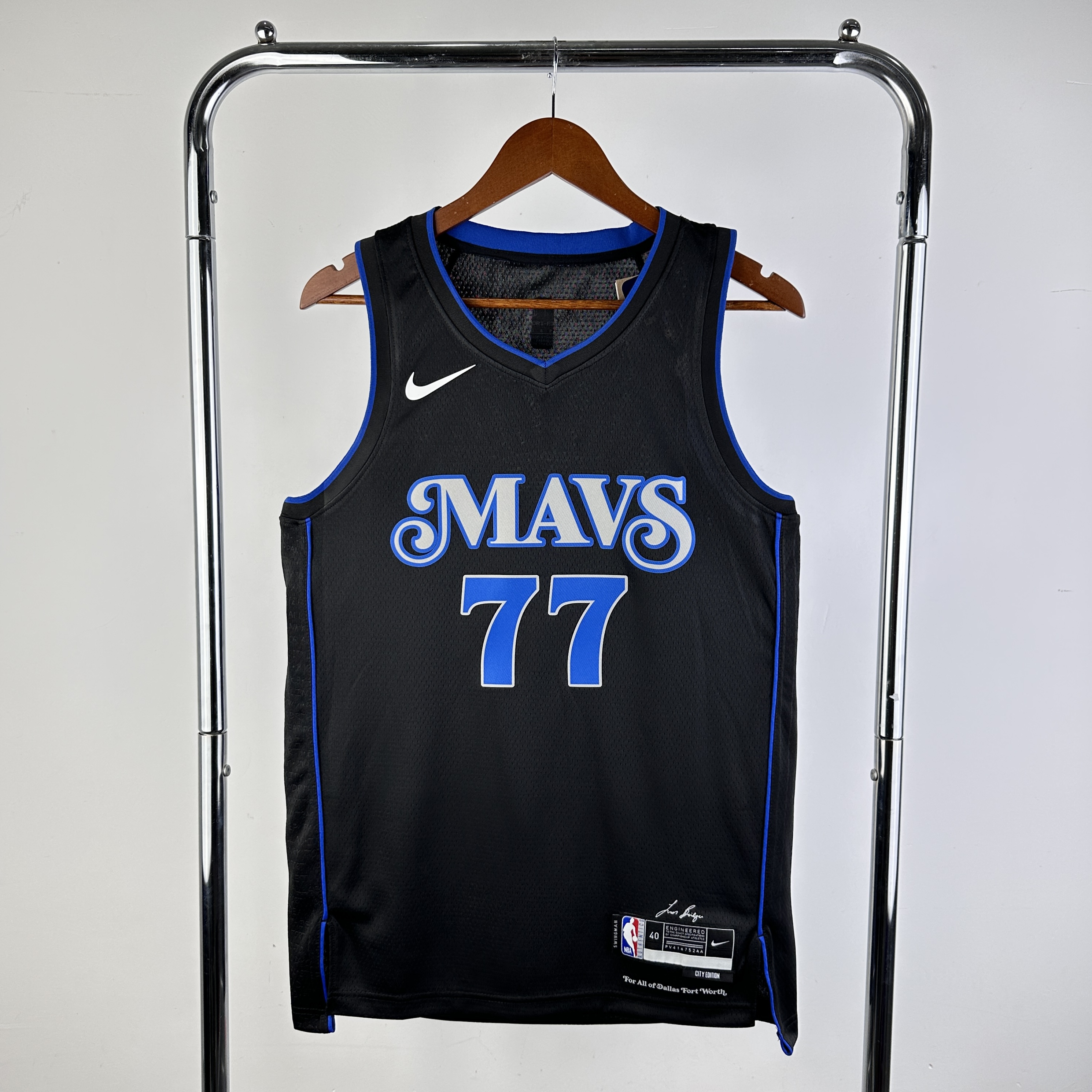 Men Dallas Mavericks #77 Luka Doncic Black City Edition Season Nike 2024 NBA Jersey